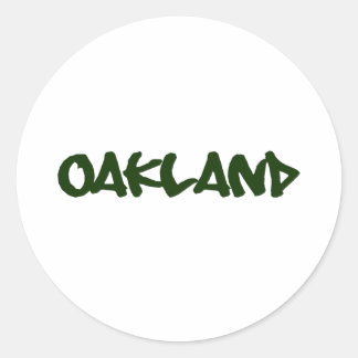 Oakland Graffiti Font Classic Round Sticker