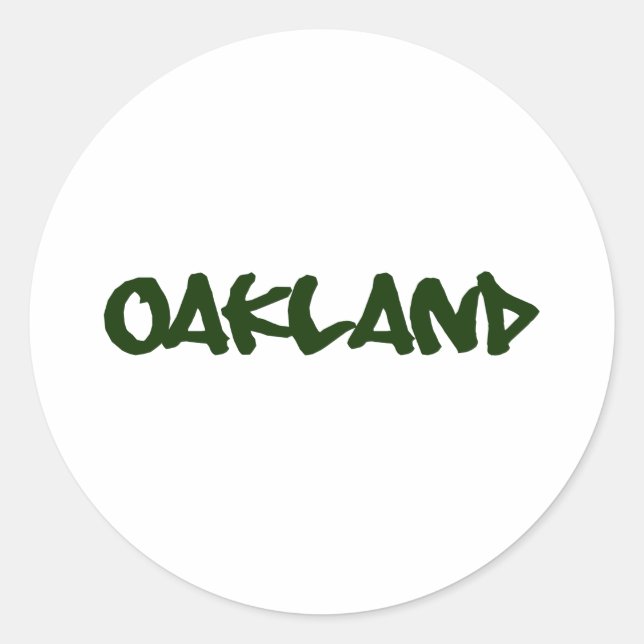 Oakland Graffiti Font Classic Round Sticker (Front)