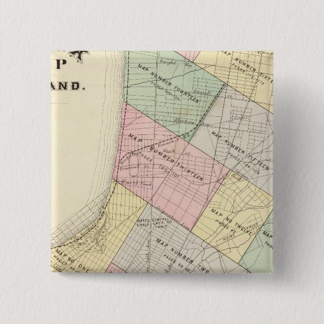 Oakland index map 15 cm square badge (Front)