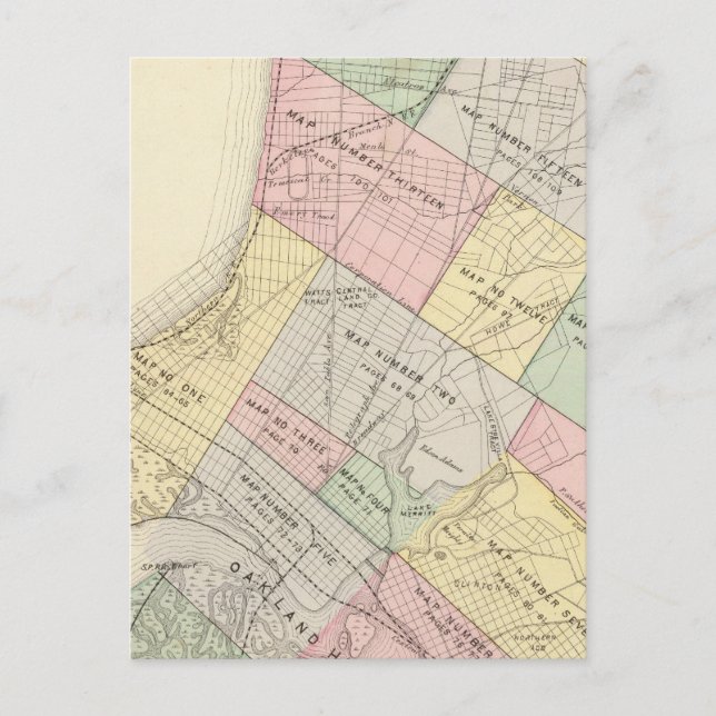 Oakland index map postcard (Front)