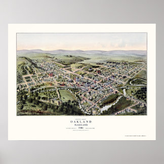 Oakland, MD Panoramic Map - 1906 Poster