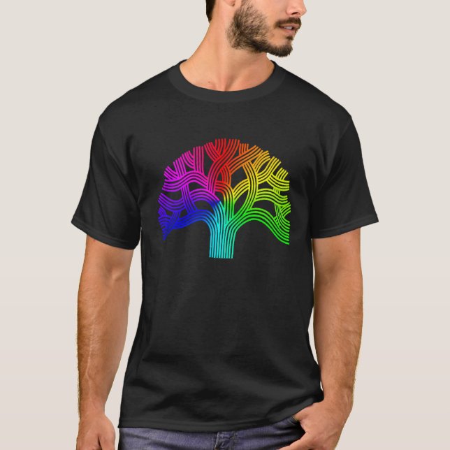 Oakland Pride  Rainbow Tree T-Shirt (Front)