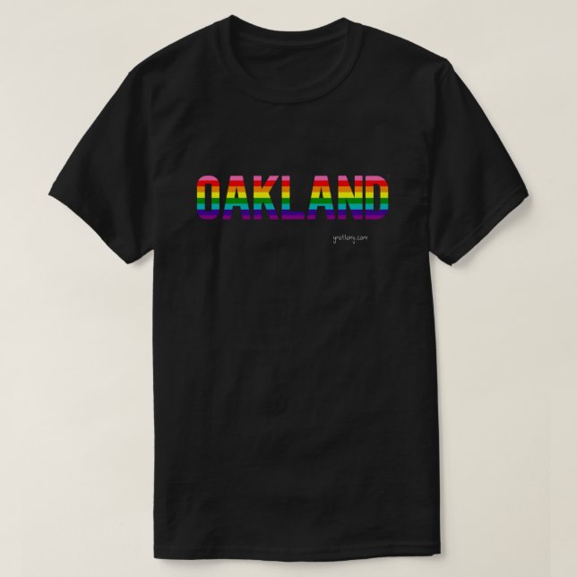 Oakland Pride T-shirt | Rainbow Flag  (Design Front)