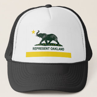 Oakland State Flag (Light) elephant 2 Trucker Hat