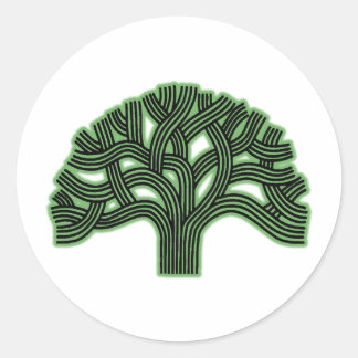 Oakland Tree Green Haze Classic Round Sticker