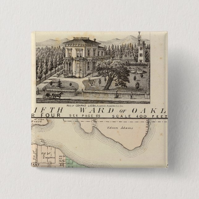 Oakland, vicinity 4 15 cm square badge (Front)