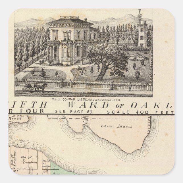 Oakland, vicinity 4 square sticker (Front)