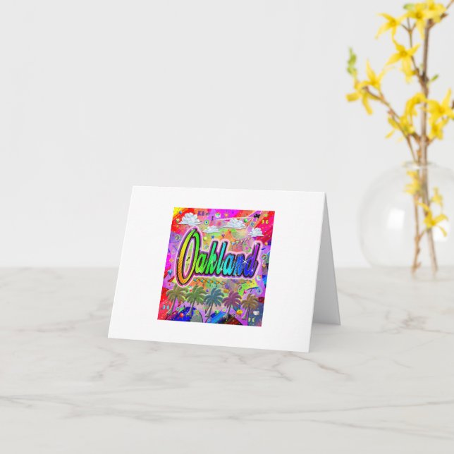 Oakland Vista Express Greeting Card (Yellow Flower)