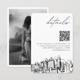 Oakland Wedding Modern Details QR Code Enclosure Card