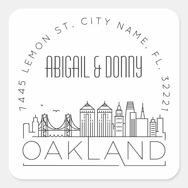 Oakland Wedding | Pre-Addressed Envelope Seal (Front)