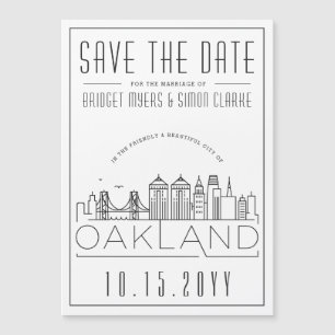 Oakland Wedding Stylised Skyline Save the Date Magnetic Invitation