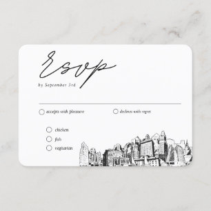 Oakland Wedding Traditional RSVP Meal Option Enclosure Card