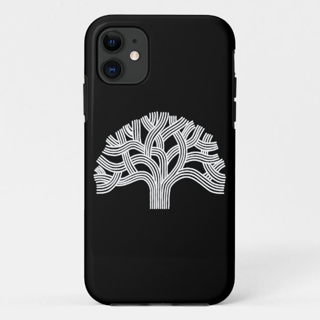 Oakland White Oak Tree on Black Case-Mate iPhone Case (Back)