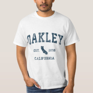 Oakley California CA Vintage Sports Design Navy Pr T-Shirt