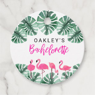 OAKLEY Hot Pink Tropical Flamingo Bachelorette Favour Tags
