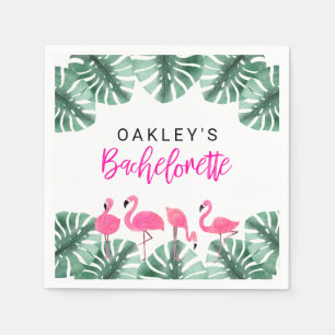 OAKLEY Hot Pink Tropical Flamingo Bachelorette Napkin