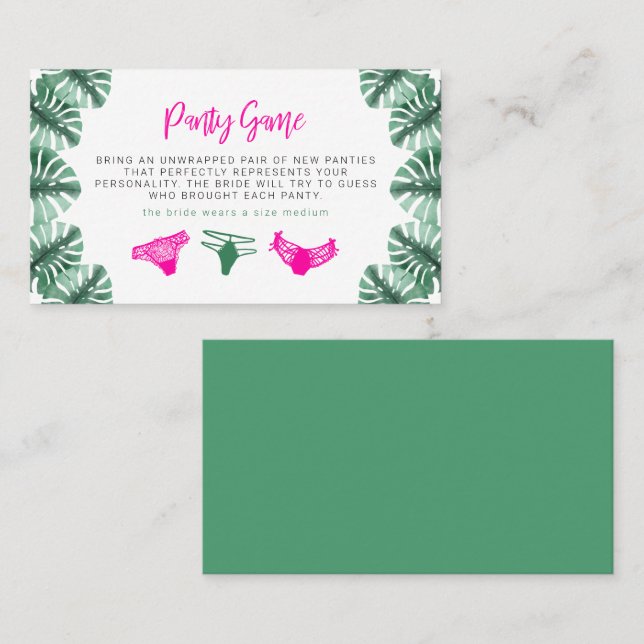OAKLEY Tropical Bachelorette Panty Game Ticket (Front/Back)