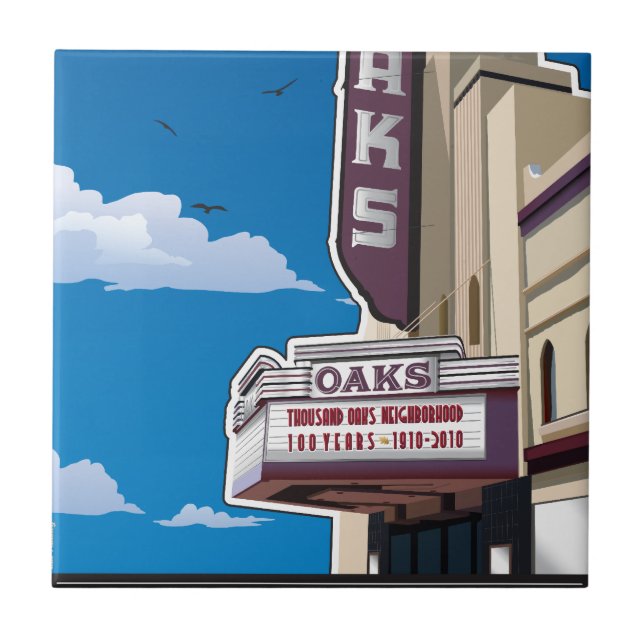Oaks Theatre on Solano Avenue in Berkeley, CA Tile (Front)