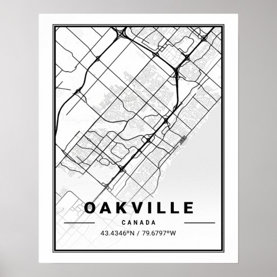 Oakville Ontario Canada Travel City Map Poster | Zazzle.co.uk