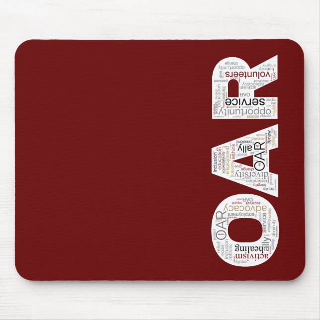 OAR Mousepad- Red Mouse Mat (Front)