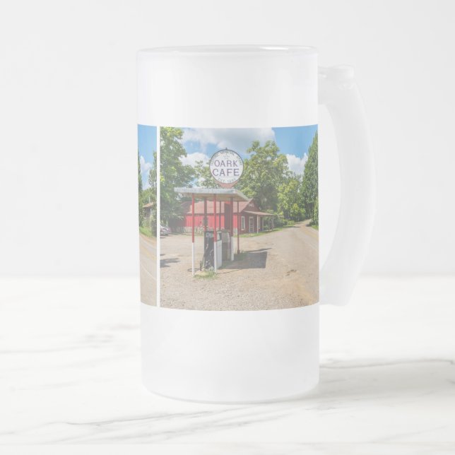 Oark Gas Station Frosted Glass Beer Mug (Front Right)