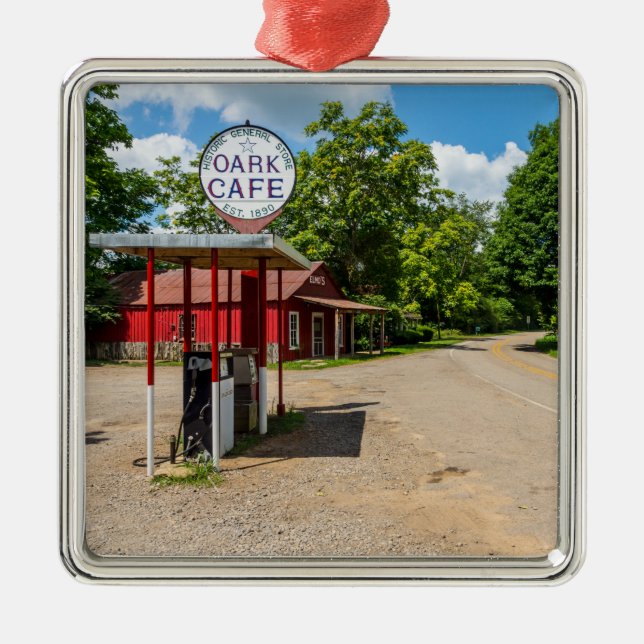 Oark Gas Station Metal Tree Decoration (Front)