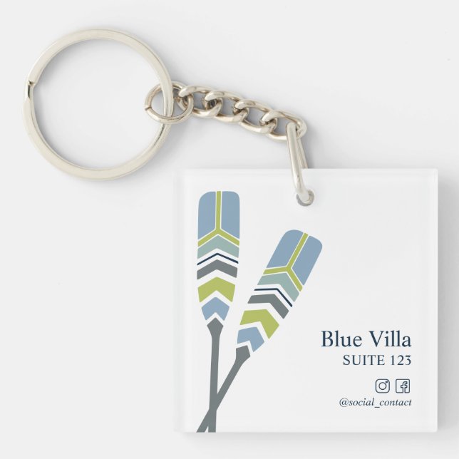 Oars Lake Ocean Beach Cabin  Rental Hotel ROOM Key Ring (Front)