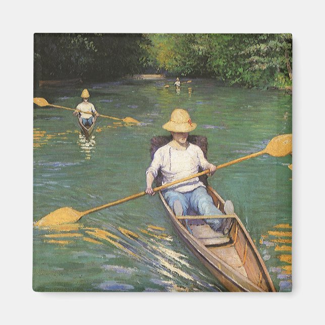 Oarsmen by Gustave Caillebotte, Vintage Fine Art Magnet (Front)