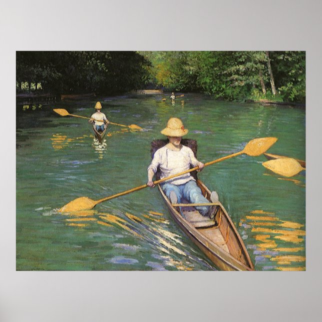 Oarsmen by Gustave Caillebotte, Vintage Fine Art Poster (Front)
