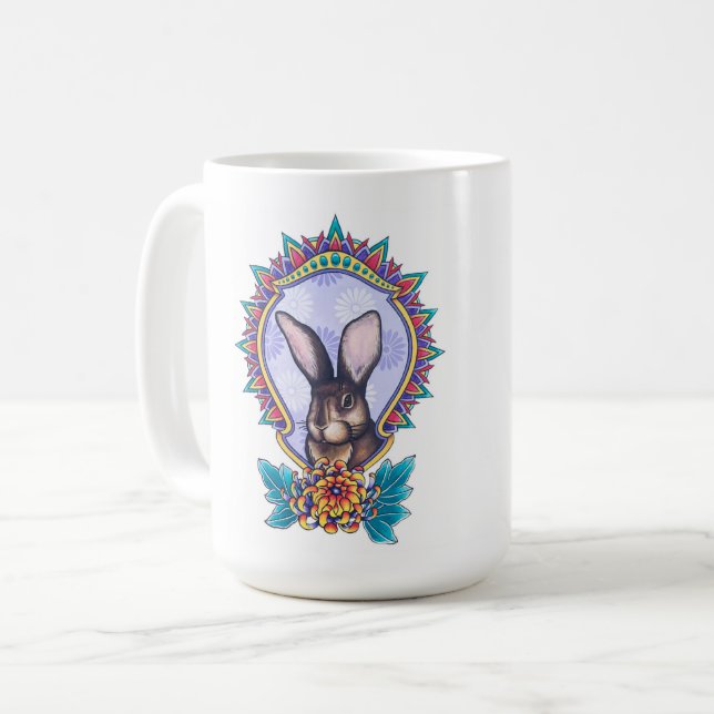 OAS Bunny Mural Mug by Claude Förster (Front Left)