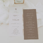 OASIS Beach Wedding Programme<br><div class="desc">OASIS Beach,  wedding program. Features,  taupe and sandy beige typography with palm tree illustration detail.</div>