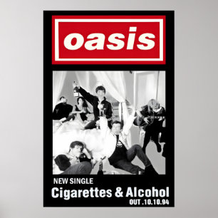 Oasis Cigarettes and Alcohol 1994 Promo Poster