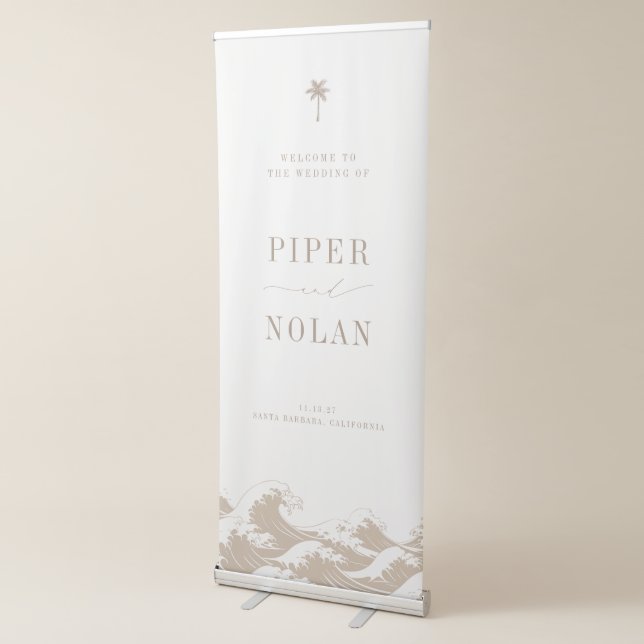 OASIS Coastal Beach Wedding Welcome Retractable Banner (3/4)
