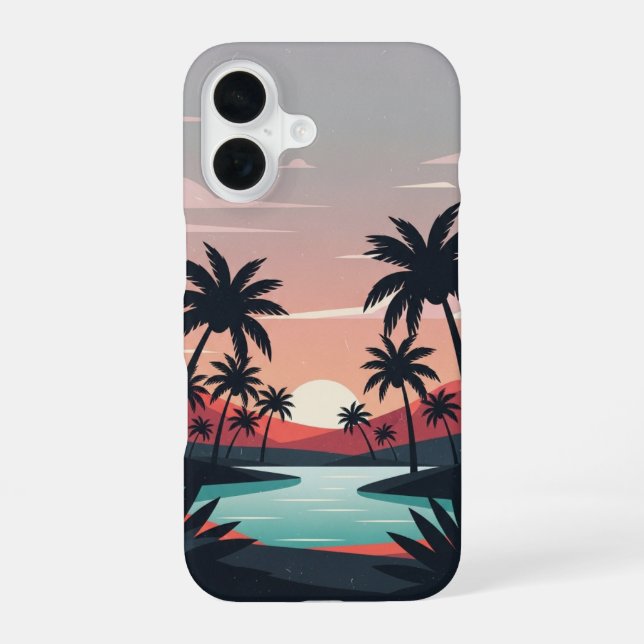 Oasis Désertique Vintage iPhone 16 Case (Back)