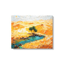 Oasis in the Desert Premium Wrapped Canvas Wall Ar