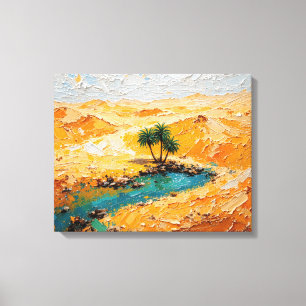 Oasis in the Desert Premium Wrapped Canvas Wall Ar