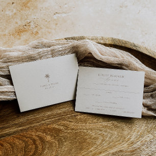 OASIS Palm Tree Meal Choice Wedding RSVP Card