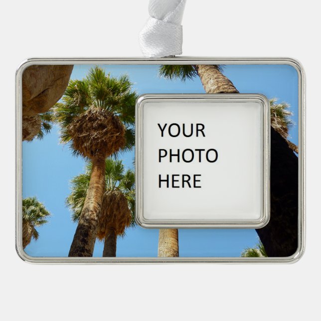 Oasis Palms at Joshua Tree National Park Silver Plated Framed Ornament (Front)