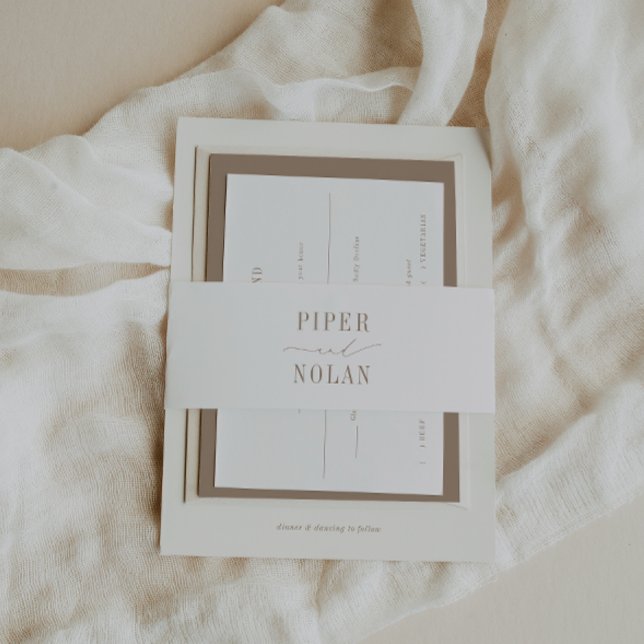 OASIS Sandy Taupe Minimalist  Invitation Belly Band (Creator Uploaded)