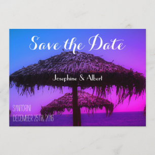 Oasis Santorini Beach Wedding Save the Date