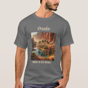 Oasis Water Desert Geography Dark Grey T-Shirt