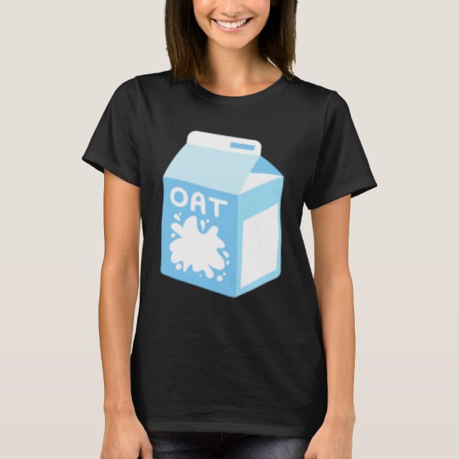 Oat Milk Carton Breakfast Food Vegan Snack Vegetar T-Shirt (Front)