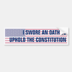 Oath to Defend the Constitution American Flag Bumper Sticker