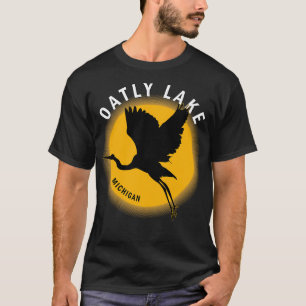 Oatly Lake in Michigan Heron Sunrise T-Shirt