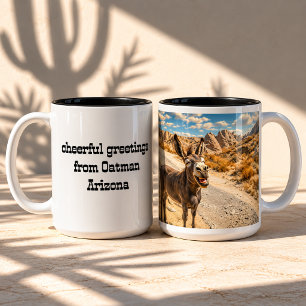 Oatman Arizona Custom Route 66 Donkey  Two-Tone Coffee Mug