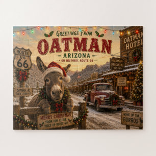 Oatman Route 66 Christmas Donkey Family Game Night Jigsaw Puzzle