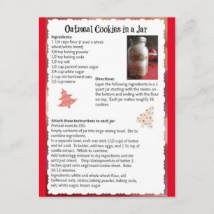 Oatmeal Cookies In A Jar Recipe Postcard