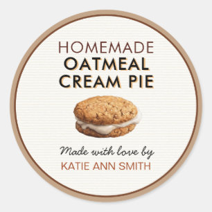 Oatmeal Cream Pie Label   Homemade Bakery Sticker