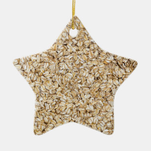 Oatmeal macro as background structure ceramic tree decoration