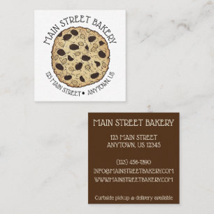 Oatmeal Raisin Cookie Bakery Bake Shop Pastry Chef Square Business Card